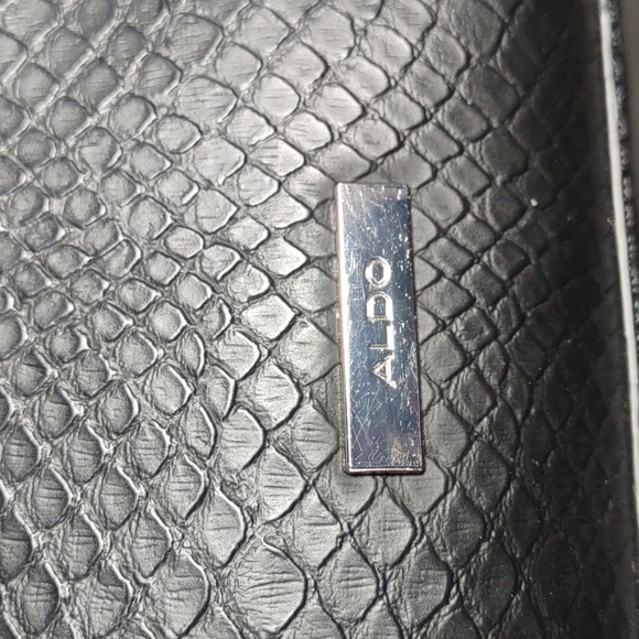 Aldo Snake Embossed Faux Leather Tote/Shoulder Bag w/Silver Ball Edging - Picture 6 of 11